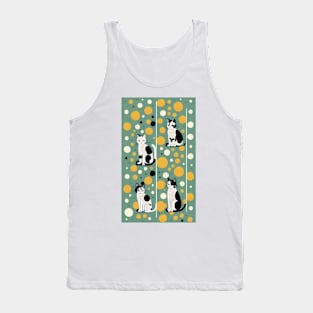 Polka Dot Purr: Playful Cat Design Tank Top